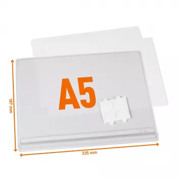 DURABLE 505719 vodotesná samolepiaca vizitka A5, balenie 5 ks