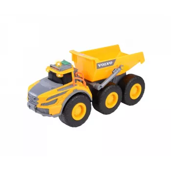 Dickie Toys Volvo A60H kĺbový dumper 1:24 mierka stavebné vozidlo so svetlom a zvukom 203723007
