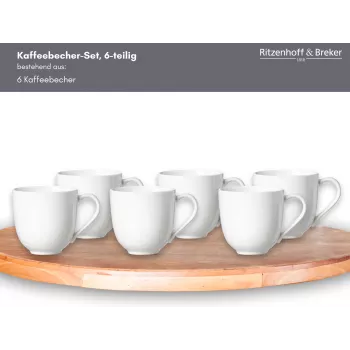 Ritzenhoff & Breker Skagen biele porcelánové kávové šálky 440 ml sada 6 ks 317329