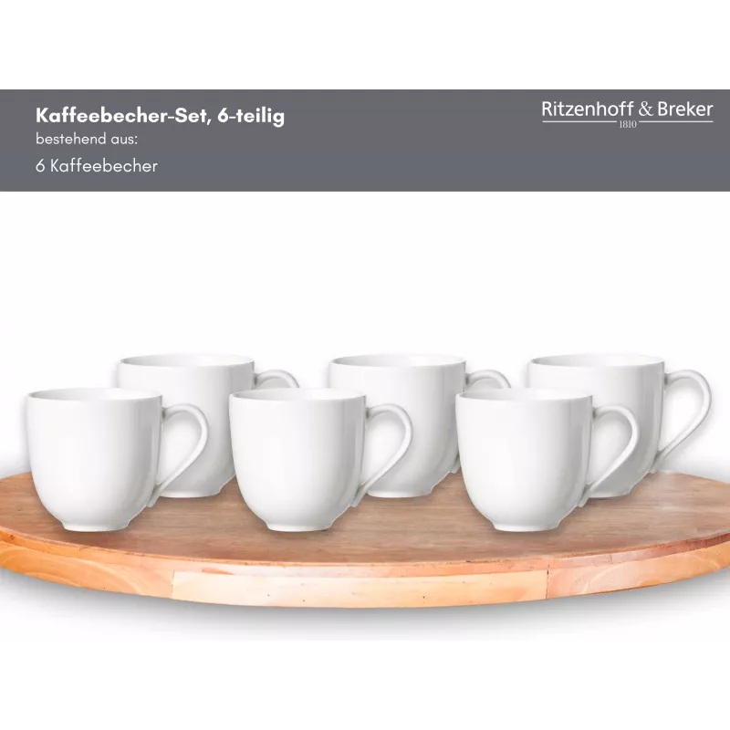 Ritzenhoff & Breker Skagen biele porcelánové kávové šálky 440 ml sada 6 ks 317329