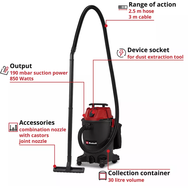 Einhell TC-VC 3055 A Mokro-suchý vysávač 30 l nerez 1500 W 2347430