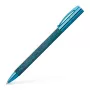 Faber-Castell Ambition guľôčkové pero – modré drevené puzdro, čierna náplň, chrómový ozdobný krúžok 148035
