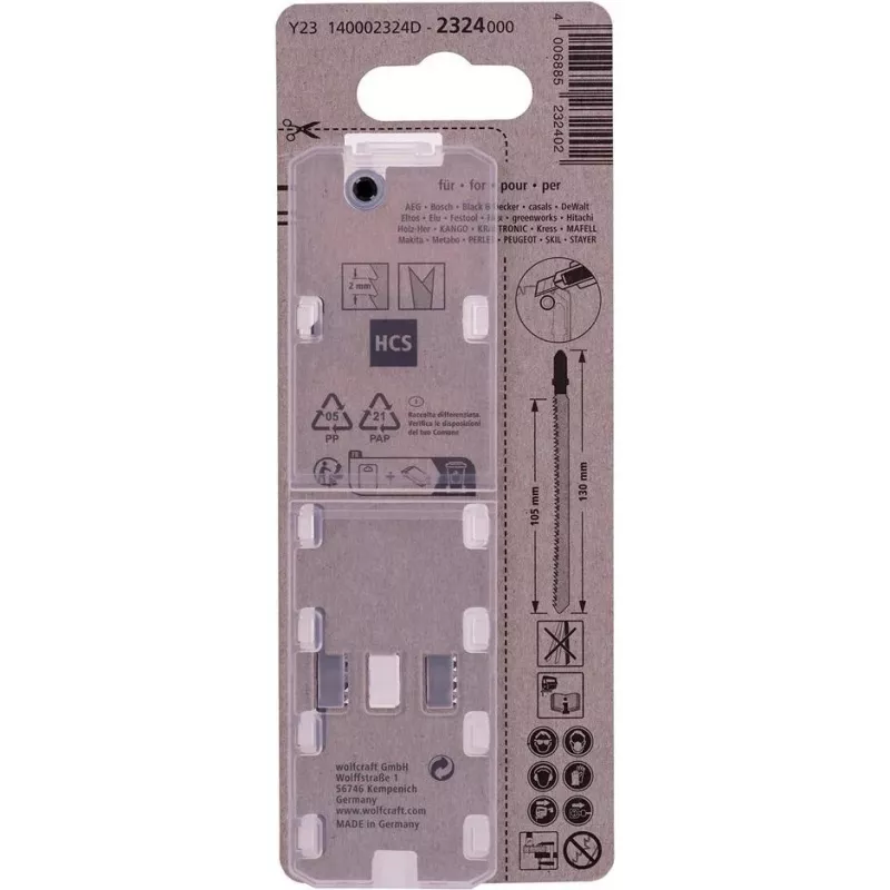 Wolfcraft 2324000 list na priamočiaru pílu HCS 130 mm stopka T 1 kus
