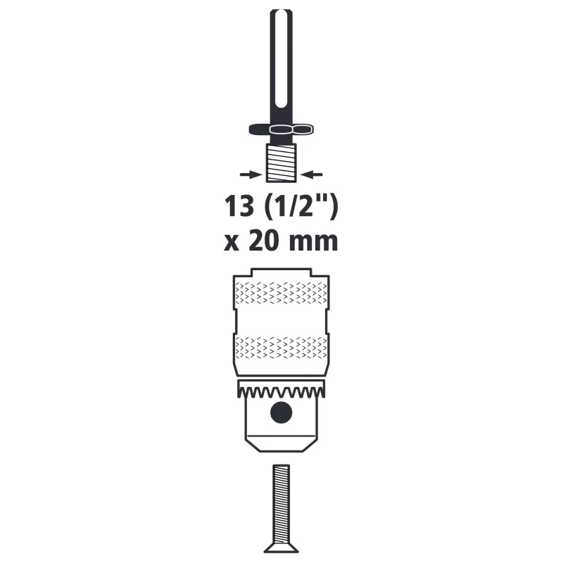 wolfcraft 2640000 adaptér skľučovadla SDS-plus 1/2