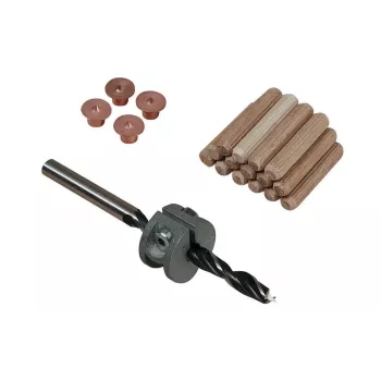 Wolfcraft sada bukových kolíkov 8 mm s vrtákom, hĺbkovým dorazom a značkovačmi (50 kolíkov, 56 dielov) 2917000