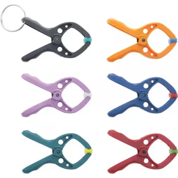 Wolfcraft 3420000 Microfix mini pružinové svorky, sada 6 dielov, 20 mm rozpera, čierna/oranžová
