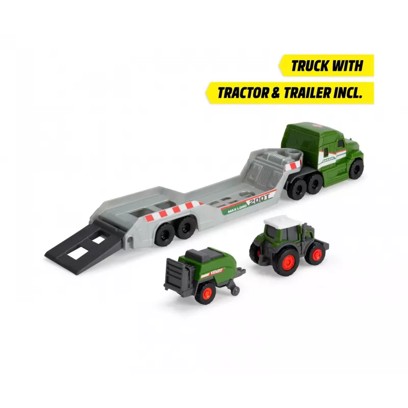 Dickie Toys Fendt Micro Farm Truck mierka 1:64 model s prívesom - zelený 203735006