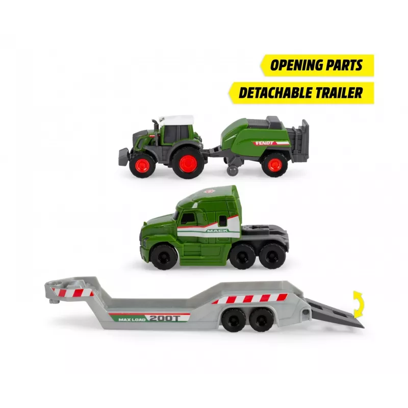 Dickie Toys Fendt Micro Farm Truck mierka 1:64 model s prívesom - zelený 203735006