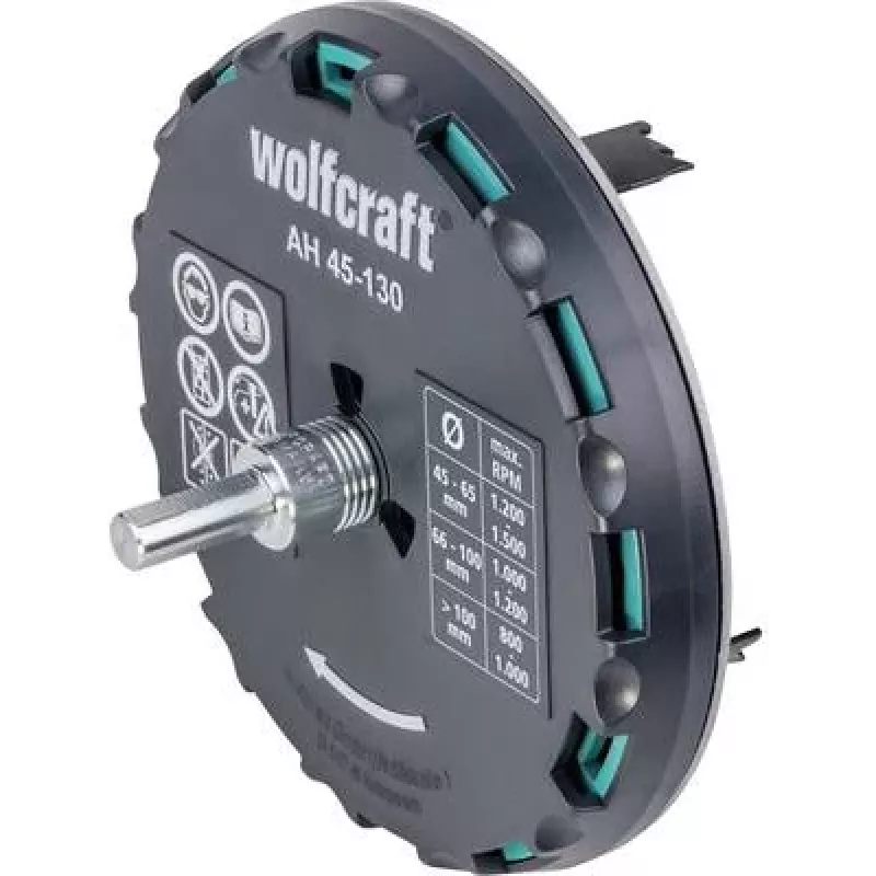 wolfcraft nastaviteľná dierová píla 45-130 mm s HSS pílovými listami a strediacim vrtákom 5978000