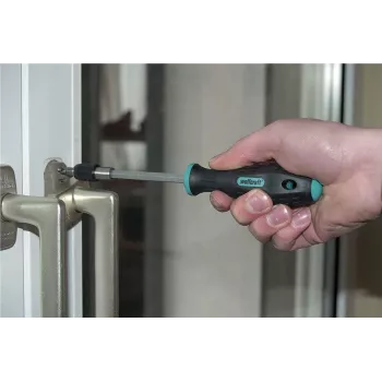 Wolfcraft dielenský bit skrutkovač 1/4 palca (6,3 mm) s magnetickým držiakom bitov, ergonomická rukoväť z 2 komponentov, stopka z chróm-vanádiovej ocele, dĺžka 155 mm 8725000