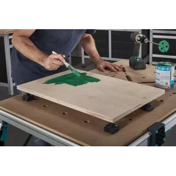 wolfcraft 6166000 upínacie čeľuste pre Master pracovné stoly, sada 2 ks, čierny plast