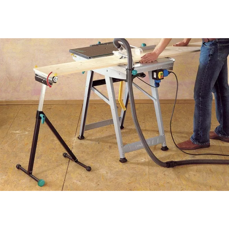 Wolfcraft 6119973 výškovo nastaviteľný, sklápací valčekový stojan 60 kg