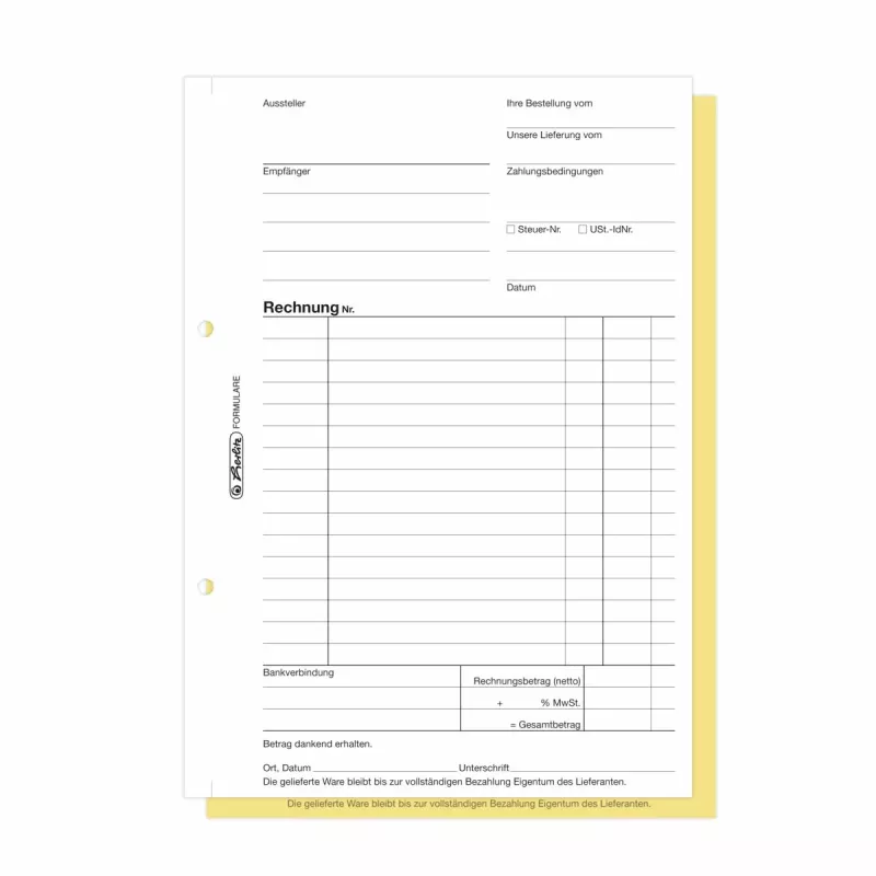 Herlitz fakturačné formulárové knihy A5 2-dielne samoprepisovacie, balenie 4 ks 300003799
