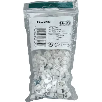 HEINRICH KOPP káblové spony s klincom, zväzok Ø 4-7 mm, sivá, 100 ks 345504087