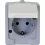 HEINRICH KOPP povrchová Schuko zásuvka 16A 250V IP44 sivá/biela 100648007