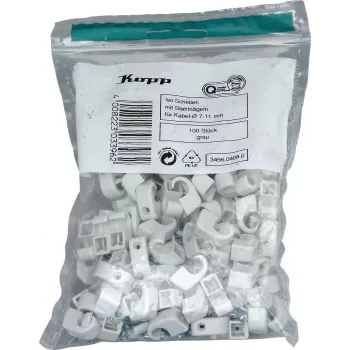 Kopp Káblová svorka s klincom, priemer zväzku 7-11 mm, sivá, 100 ks 345604080