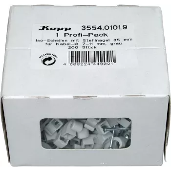 HEINRICH KOPP Klince na káble káblové svorky, zväzok Ø 7-11 mm, sivá, 200 kusov 355401019