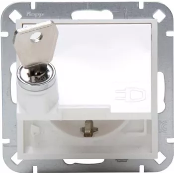 HEINRICH KOPP zásuvka Schuko s vyklápacím krytom, na omietku, IP44, sivá, 1-násobná, 16 A, 250 V, séria Paris 951529001