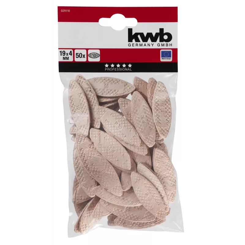 kwb Drevené hmoždinky 10 mm, 50 kusov, buk, drážkované, DIN 68150 029110