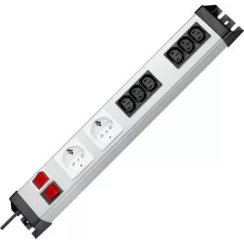 Heinrich Kopp POWERversal 8-násobná zásuvková lišta s 2 zásuvkami Schuko a 6 zásuvkami IEC C13, 1,4 m kábel, čierna 227520013