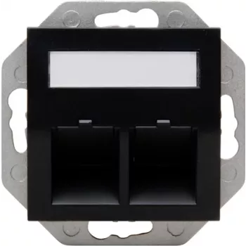 HEINRICH KOPP HK07 Keystone nástenná doska s krytom, IP44, 2-port, čierna 953850004