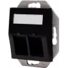 HEINRICH KOPP HK07 Keystone nástenná doska s krytom, IP44, 2-port, čierna 953850004