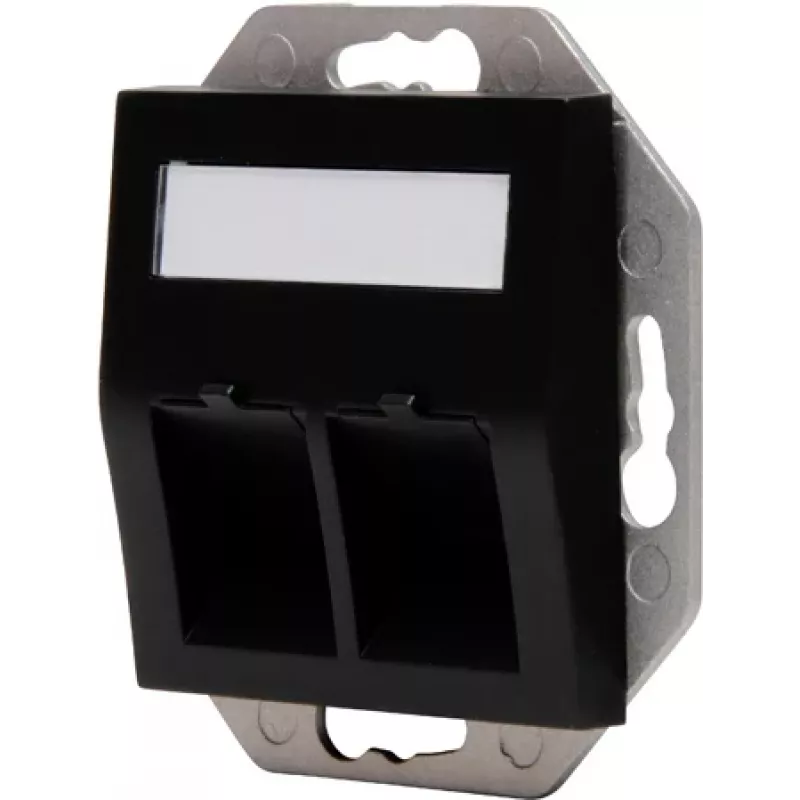 HEINRICH KOPP HK07 Keystone nástenná doska s krytom, IP44, 2-port, čierna 953850004
