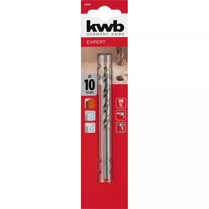 kwb 039700 HSS špirálový vrták do kameňa 10 mm x 120 mm valcová stopka (1 kus)
