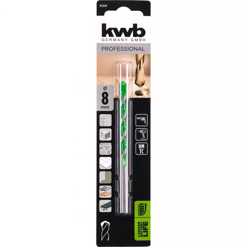 kwb 052680 vrták do žuly z karbidu volfrámu 8 mm x 120 mm valcová stopka