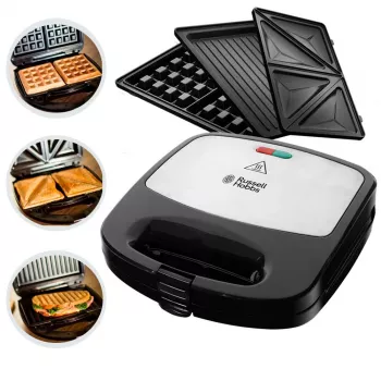 Russell Hobbs Creations 3-in-1 Sendvičovač, čierna/nehrdzavejúca oceľ