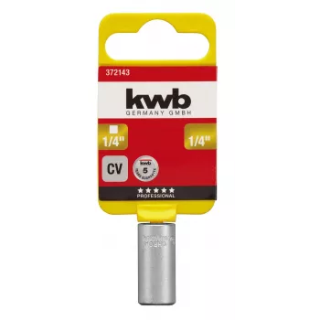 kwb 372143 Adaptér nástrčného kľúča 1/2 palca na 3/8 palca chróm-vanádiová oceľ