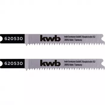 kwb 620530 Listy pre priamočiaru pílu z bi-metalu pre laminát a drevo, T-držiak, balenie 2 ks