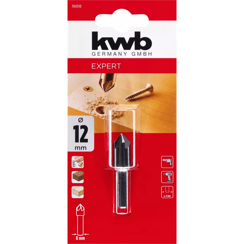 KWB Kužeľový záhlbník HSS 5-hranný 12 mm DIN 335 C 704310