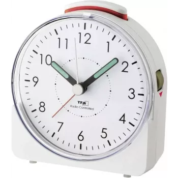 TFA DOSTMANN 60.1508.02 Sunrise budík so svetlom s FM rádiom, viacfarebná LED, dvojitý alarm, USB nabíjací konektor, biela