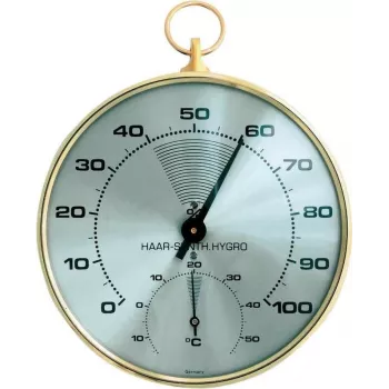 TFA Dostmann 45.2007 analógový okrúhly teplomer hygrometer, biely/strieborný, priemer 10 cm