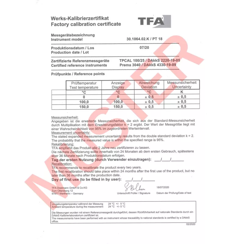 TFA Dostmann 30.1064.02.K Ručný teplomer biela °F/°C -40 až 250°C s integrovaným displejom