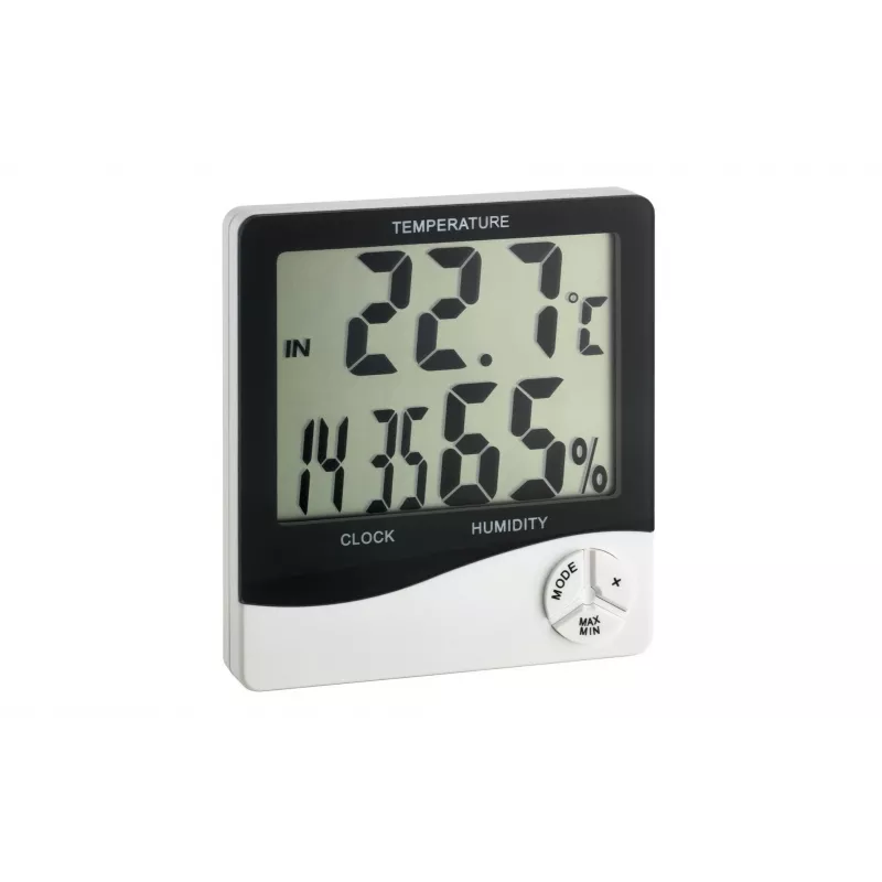 TFA Dostmann WS 5031 Termo-hygrometer s hodinami, čierny/biely 30-5031
