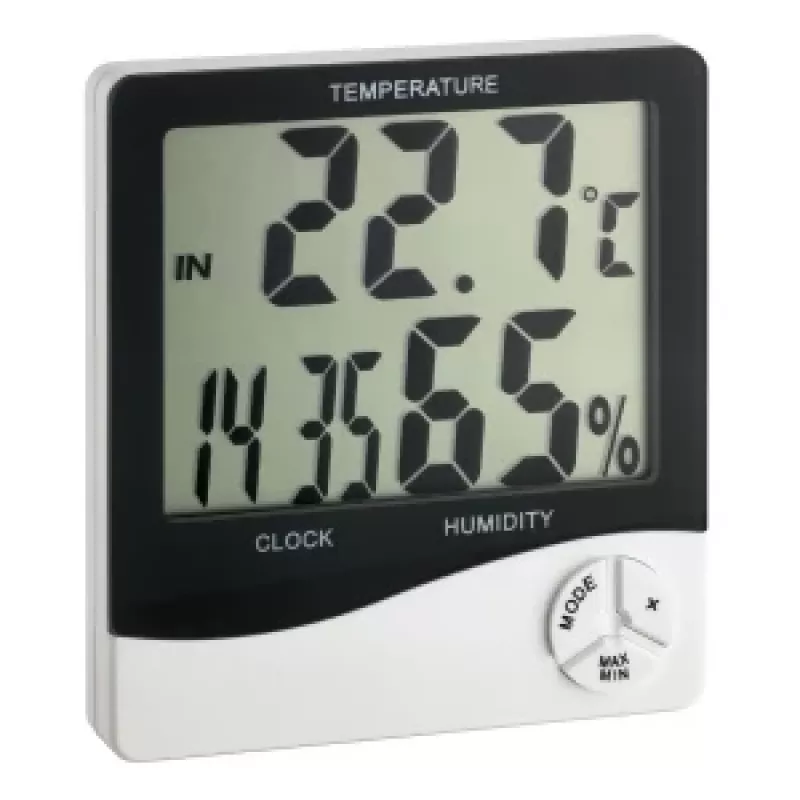 TFA Dostmann WS 5031 Termo-hygrometer s hodinami, čierny/biely 30-5031