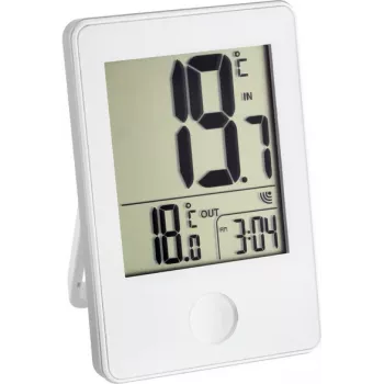 TFA Dostmann rádiový teplomer s hodinami, biela (30-3051-02)