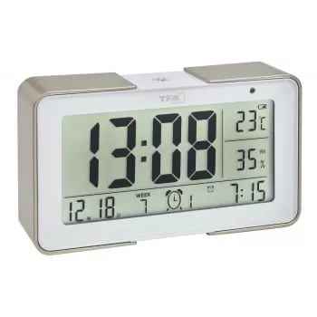 TFA Dostmann 60.2540.53 rádiový budík zlatá/biela