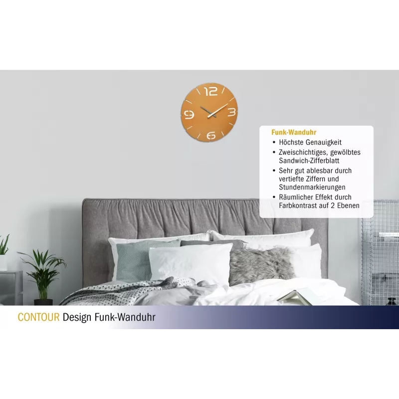 TFA Dostmann 60.3536.07 rádiové nástenné hodiny 350 mm slnečnožlté