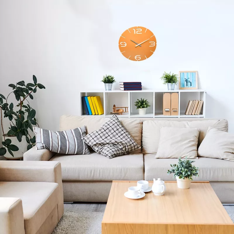 TFA Dostmann 60.3536.07 rádiové nástenné hodiny 350 mm slnečnožlté