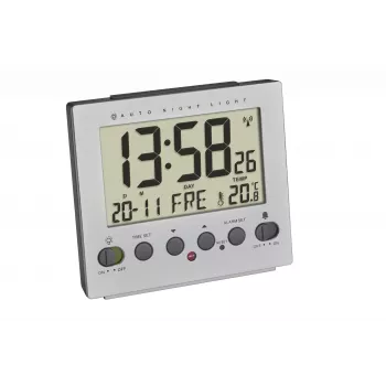 TFA Dostmann 60.2561.55 rádiový budík strieborný