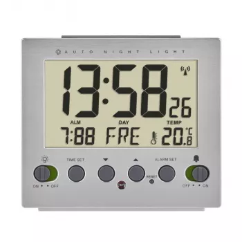 TFA Dostmann 60.2561.55 rádiový budík strieborný