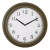 TFA Dostmann 60.3066.53 vonkajšie nástenné hodiny z kovu - kremenné, mosadz, odolné proti striekajúcej vode, 387 mm, veľký displej