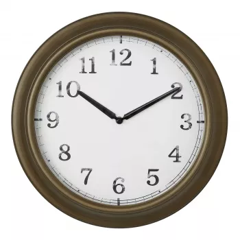 TFA Dostmann 60.3066.53 vonkajšie nástenné hodiny z kovu - kremenné, mosadz, odolné proti striekajúcej vode, 387 mm, veľký displej