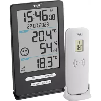TFA Dostmann XENA HOME bezdrôtový digitálny teplomer antracitový 30.3074.10