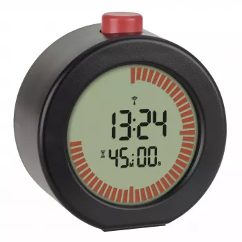 TFA Dostmann 60.2569.01 rádiový budík, veľký displej, časovač, čierna/červená