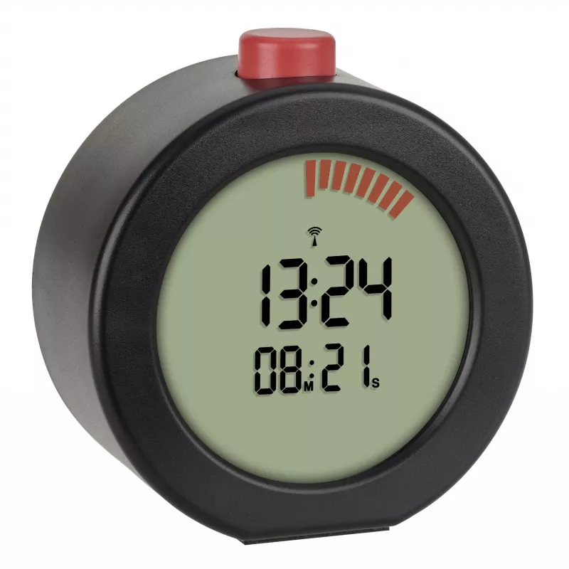 TFA Dostmann 60.2569.01 Rádiom riadený budík, veľký displej, časovač, čierna/červená