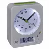 TFA Dostmann rádiový budík 60.1511.02 biely so svietiacimi ručičkami